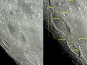 A gigantesca cratera SCHICKARD em dois tempos.